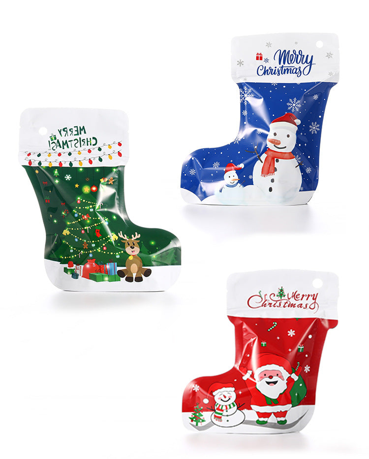 Christmas stocking stand-up gift bag (5pcs/set)