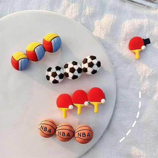 Sports ball hair clips(4pcs/set)