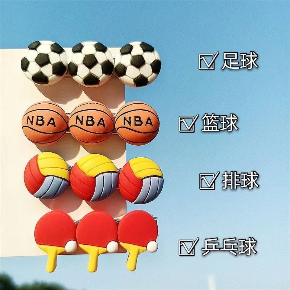 Sports ball hair clips(4pcs/set)