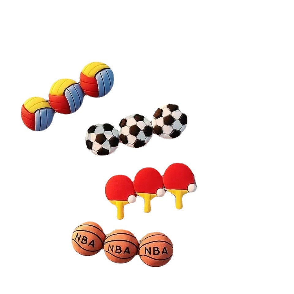 Sports ball hair clips(4pcs/set)