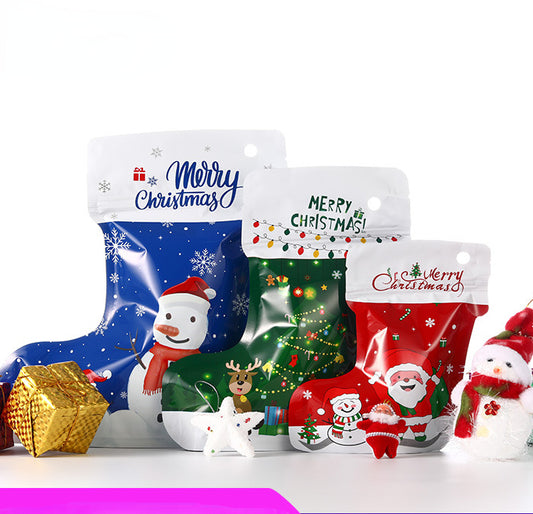 Christmas stocking stand-up gift bag (5pcs/set)