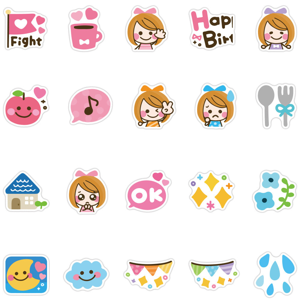 Kawaii Cute Little Girl Stickers (40pcs)