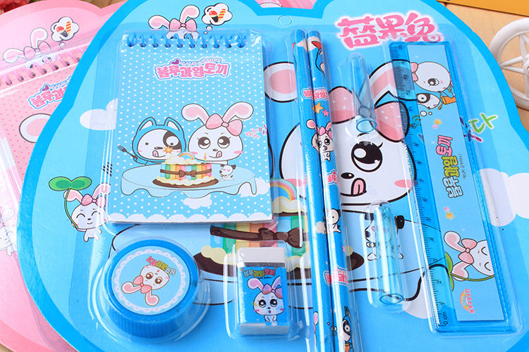 Cartoon 8 in 1 School Stationery Set