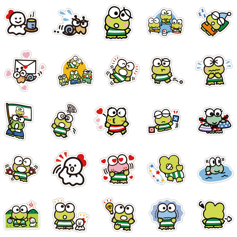 Cute Big Eyes Frog Stickers (50pcs)