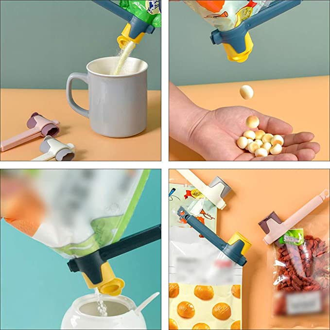 Plastic food sealing clips coffee snacks potato food bag clips (3 colors / set)