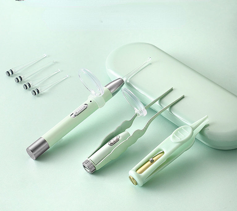 USB rechargeable ear spoon set for children with light