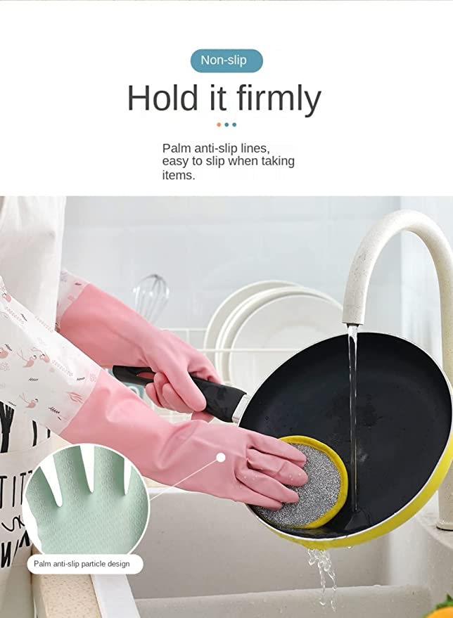 Winter thickened rubber dishwashing gloves