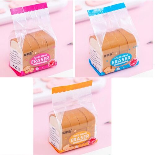 Cartoon toast block eraser（4Pcs / Set ）