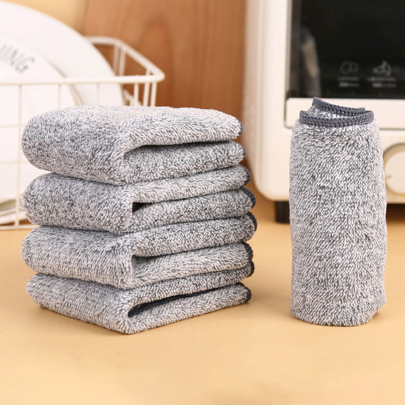 Bamboo Fibre Dish Cloths with Grey Wrap (2 pieces)