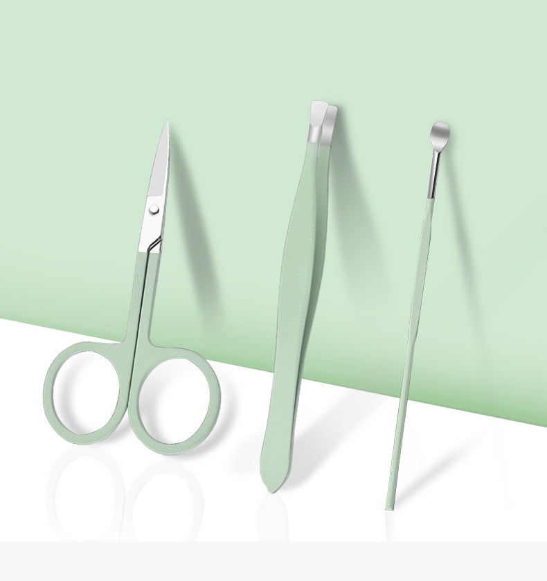 Stainless steel green nail clipper 7-piece set