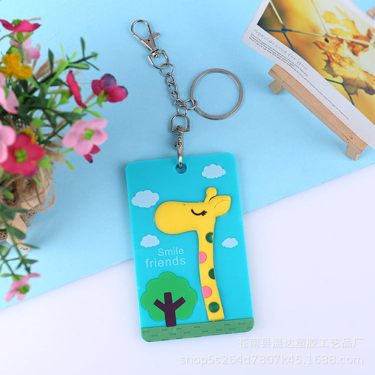 Cute cartoon acrylic student ID soft plastic card holder