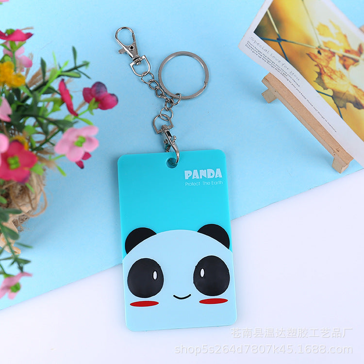 Cute cartoon acrylic student ID soft plastic card holder