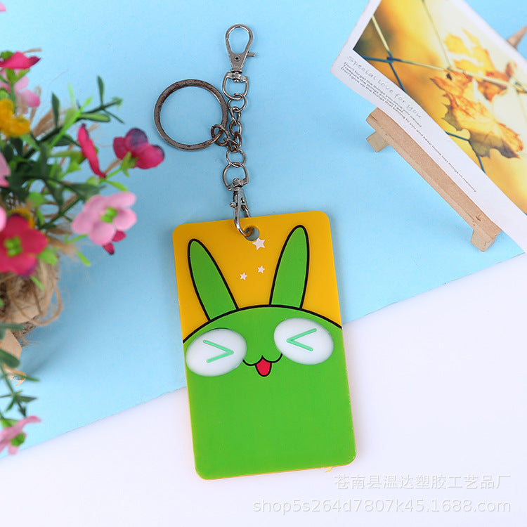 Cute cartoon acrylic student ID soft plastic card holder