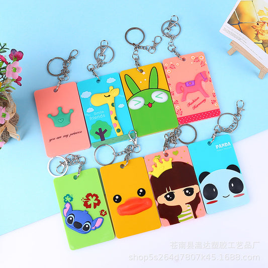 Cute cartoon acrylic student ID soft plastic card holder