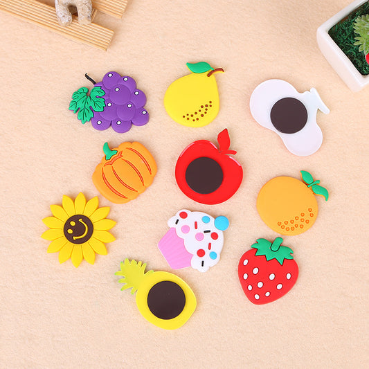 Creative soft plastic fruit refrigerator stickers (5pcs/set)