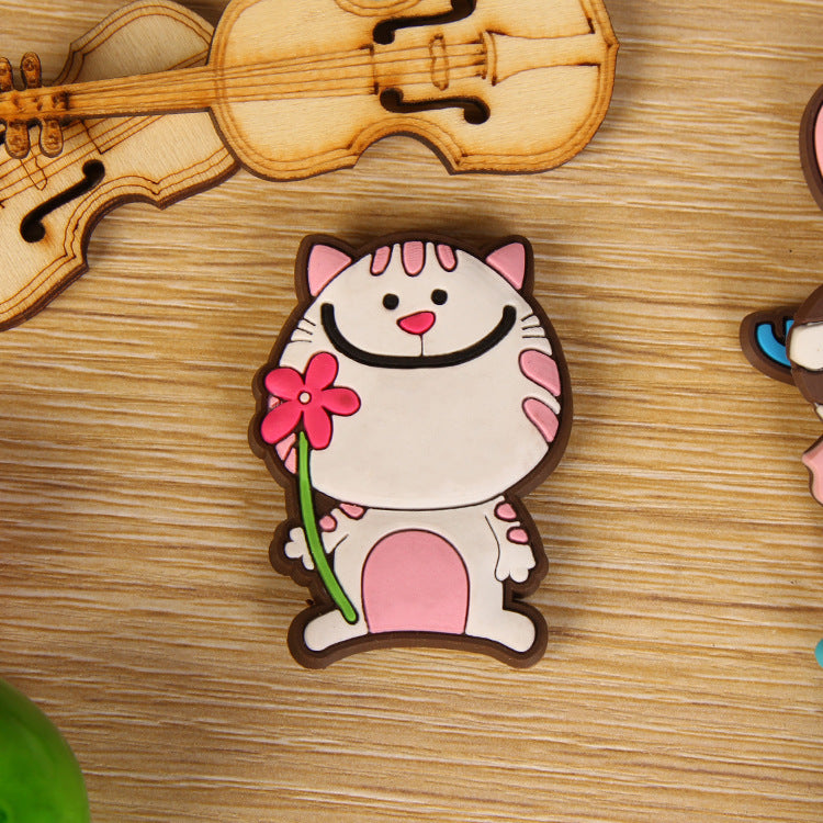 Cartoon creative PVC soft rubber three-dimensional magnetic refrigerator stickers