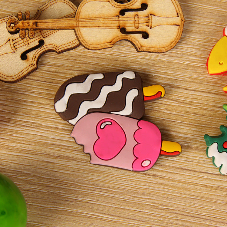 Cartoon creative PVC soft rubber three-dimensional magnetic refrigerator stickers