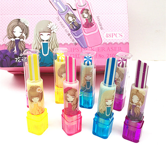 Creative lipstick modeling erasers (2pcs)