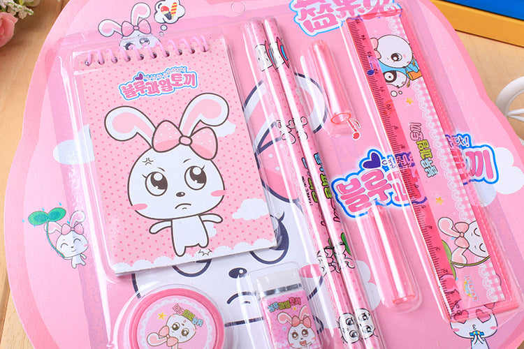 Cartoon 8 in 1 School Stationery Set