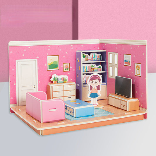 Luxury princess suite paper 3d model puzzle set (4 pcs)