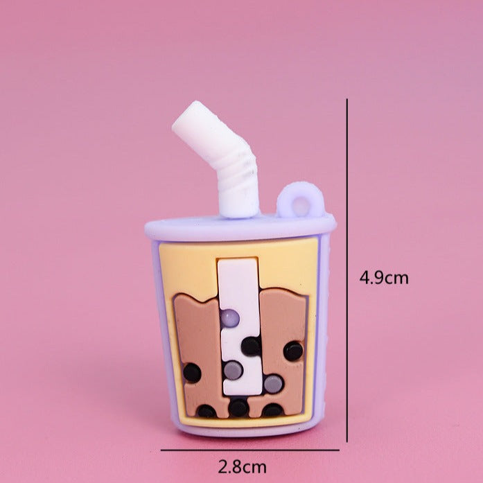 Candy coloured milk tea simulation drink key chain