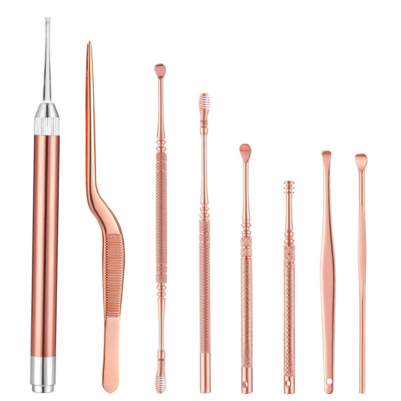 Rose gold luminous ear spoon set