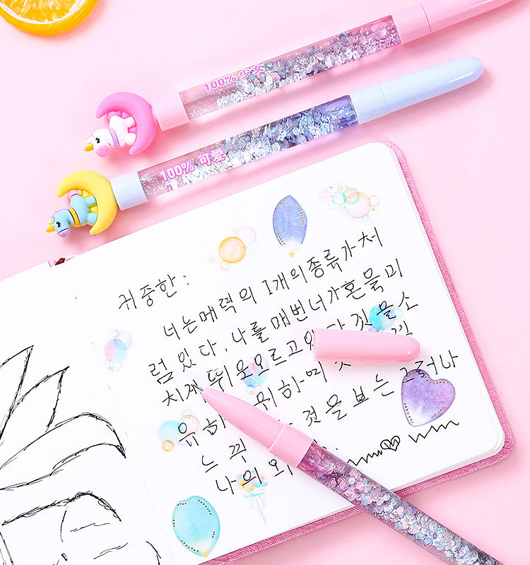 Moon Horse Unicorn Quicksand Unisex Pen