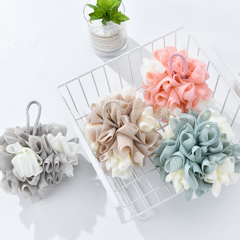 Splicing color large bath flower bath ball