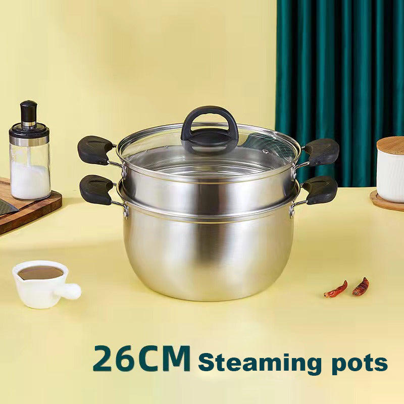 Soup pot with lid (26cm-with steamer)
