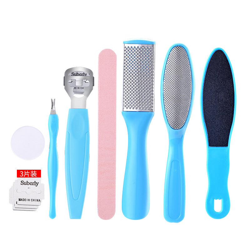 Blue 8 in 1 exfoliating foot scrub foot scrub tool set