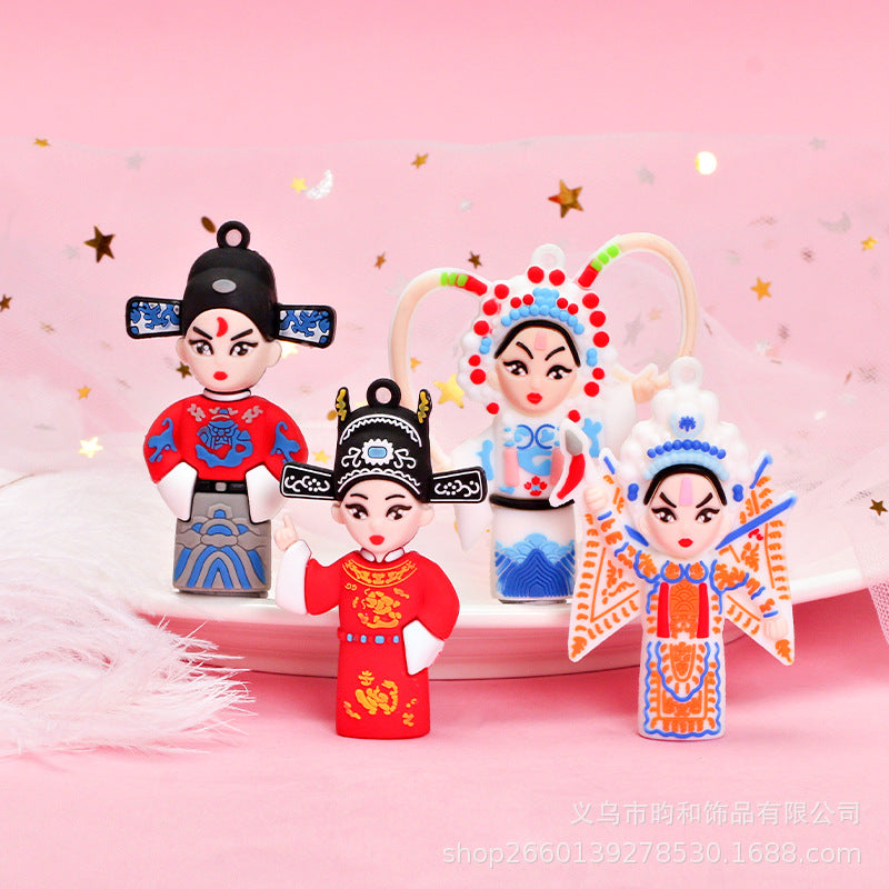 Chinese style opera character key chain