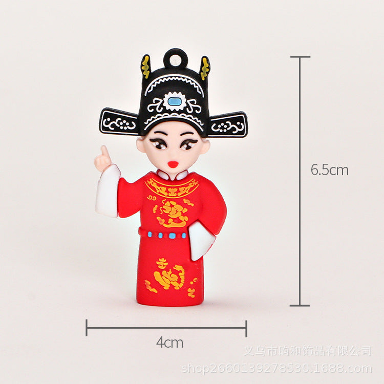 Chinese style opera character key chain