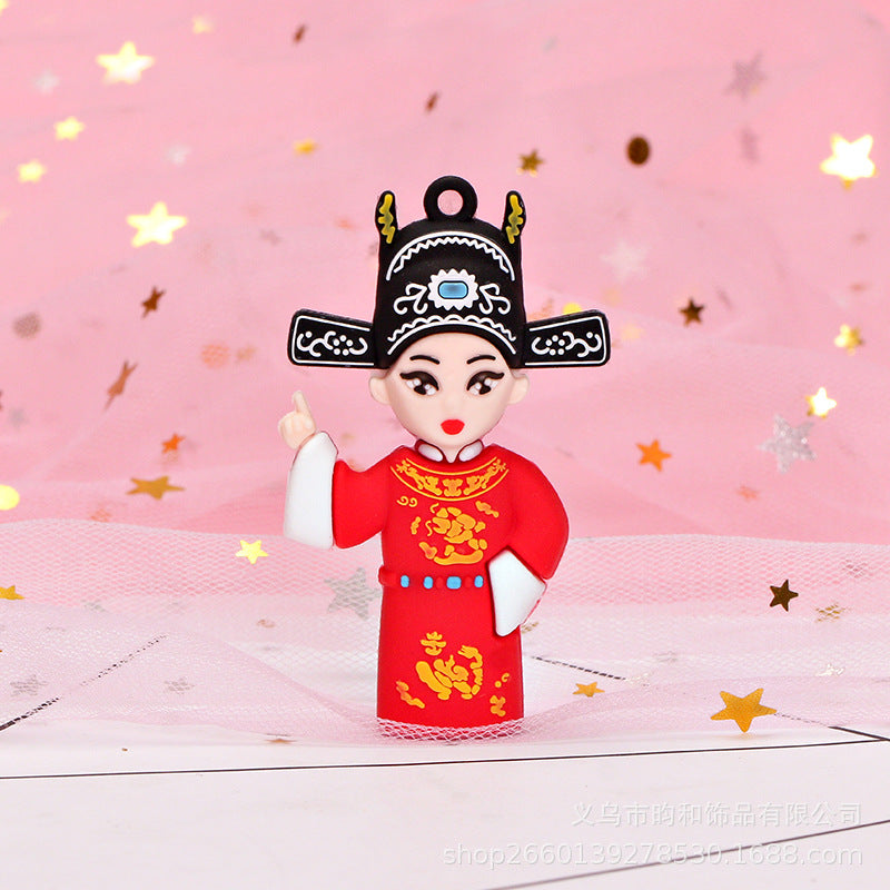 Chinese style opera character key chain