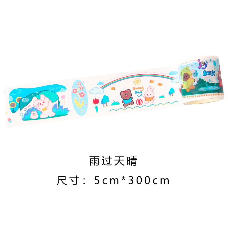 Cute cartoon stickers roll 5 cm x 300 cm