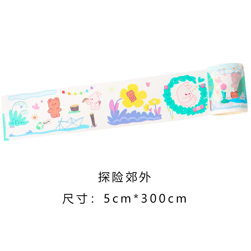 Cute cartoon stickers roll 5 cm x 300 cm