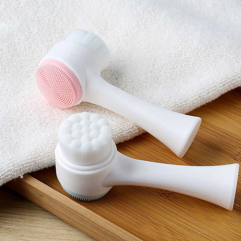 Double-ended manual facial cleansing brush (2pcs/set)