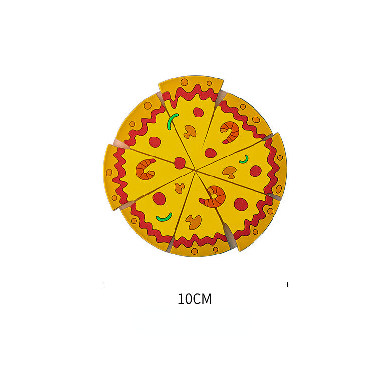 Cartoon creative pizza PVC table mat set (large 1 medium 1 small 3 / set)