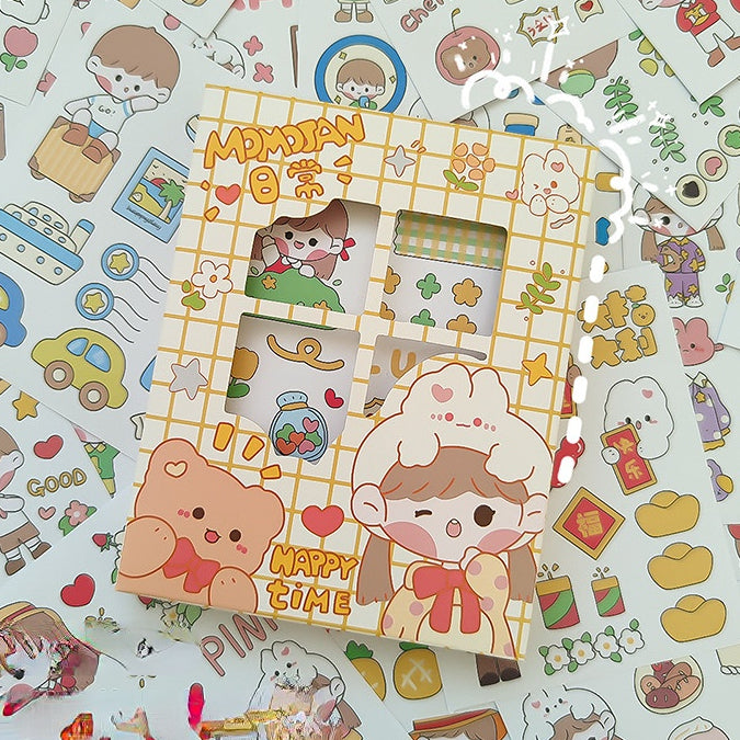 Lovely booklet stickers 50 sheets/box（800pcs）