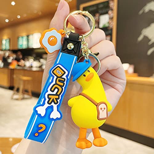 Creative funny novelty crooked head duck key chain