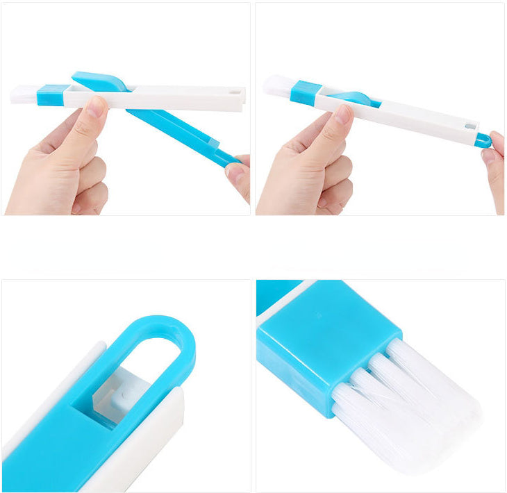 Window slot cleaning brush (blue 1 black 1 / set)