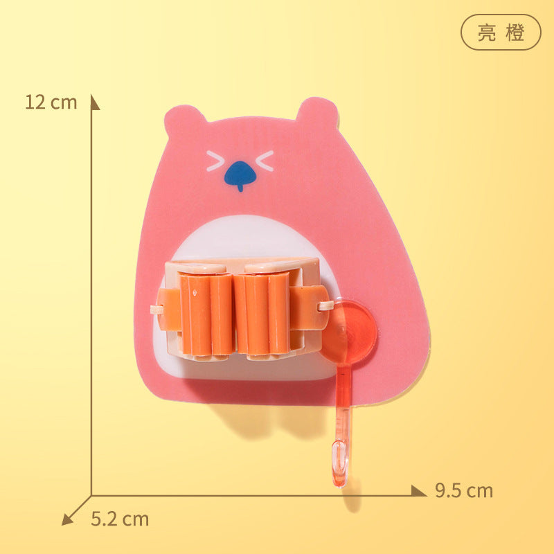 Cute bear no-punch mop hook clip