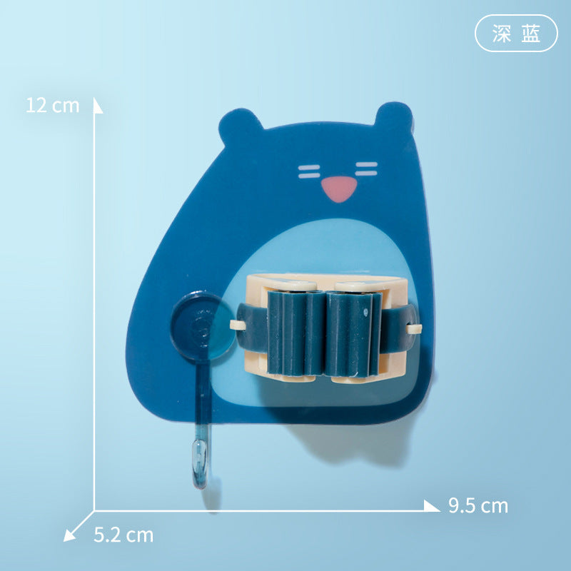 Cute bear no-punch mop hook clip