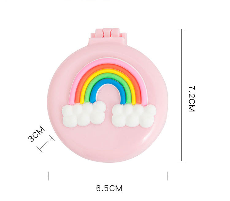 Cartoon pattern folding portable airbag rainbow comb