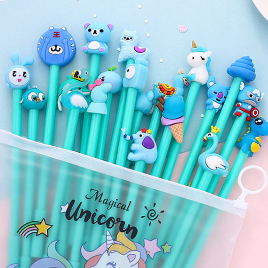 Cute Cartoon Multicoloured Neutral Pens Set of 3 (colour styles random)