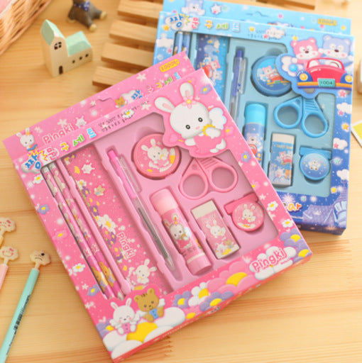 Cartoon 9 in 1 School Stationery Set