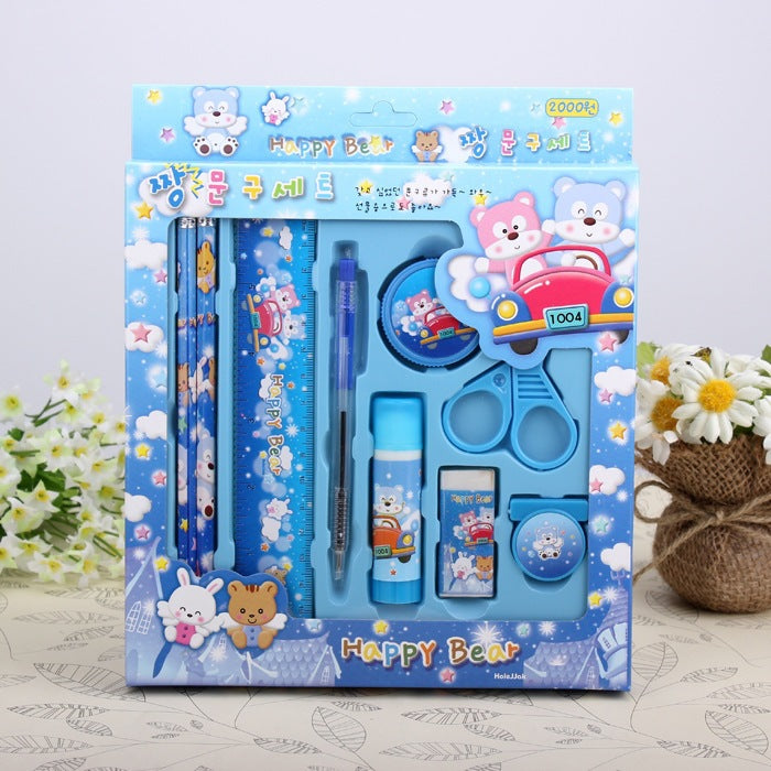 Cartoon 9 in 1 School Stationery Set