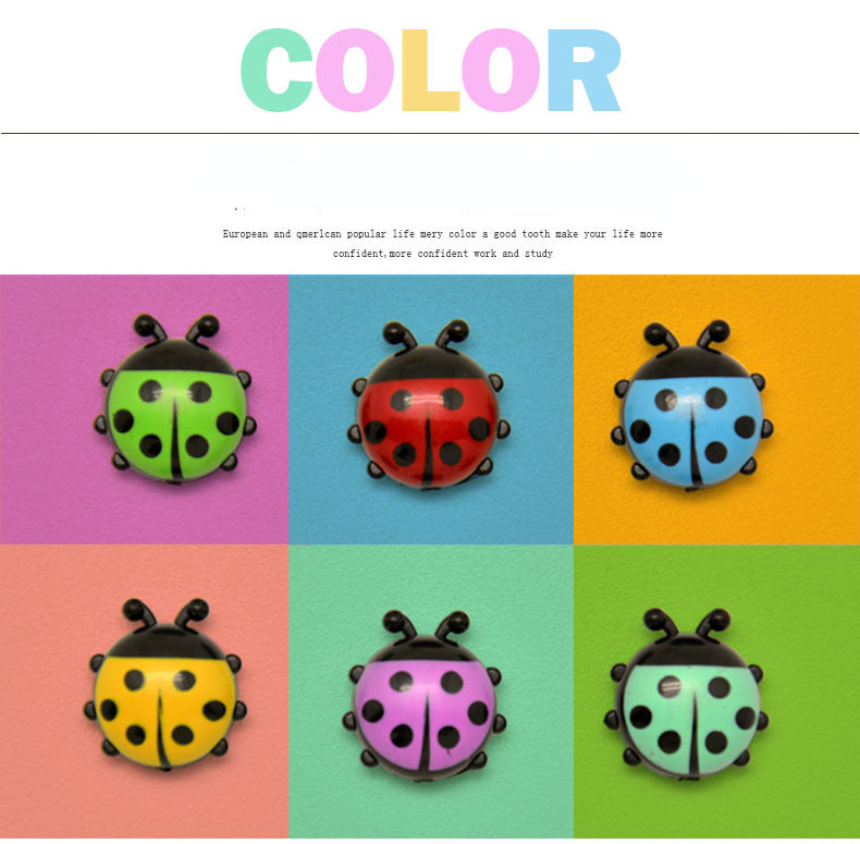 Creative plastic ladybug refrigerator stickers (6 colors / set)