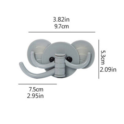 Cute elephant hanging sticky hooks (3pcs/set)