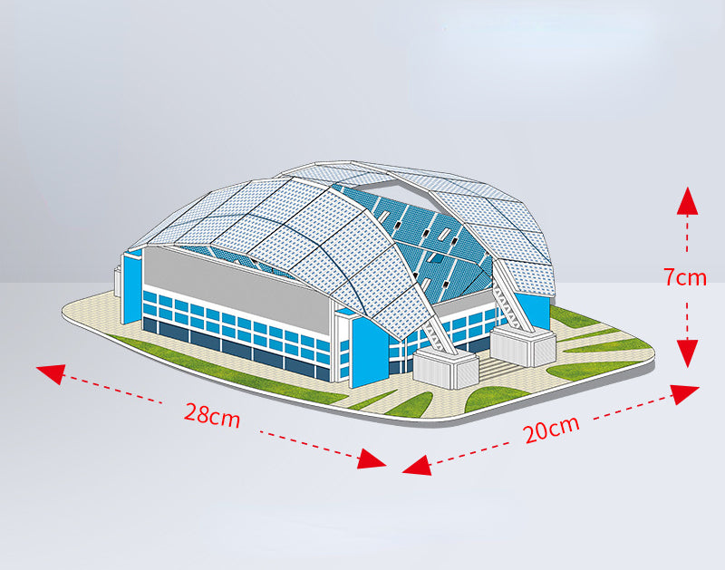 Stereo model gymnasium paper 3D puzzle