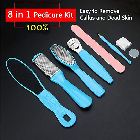 Blue 8 in 1 exfoliating foot scrub foot scrub tool set